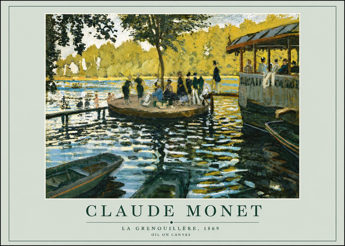 Monet La Grenouillère, 1869 No3 - Juliste