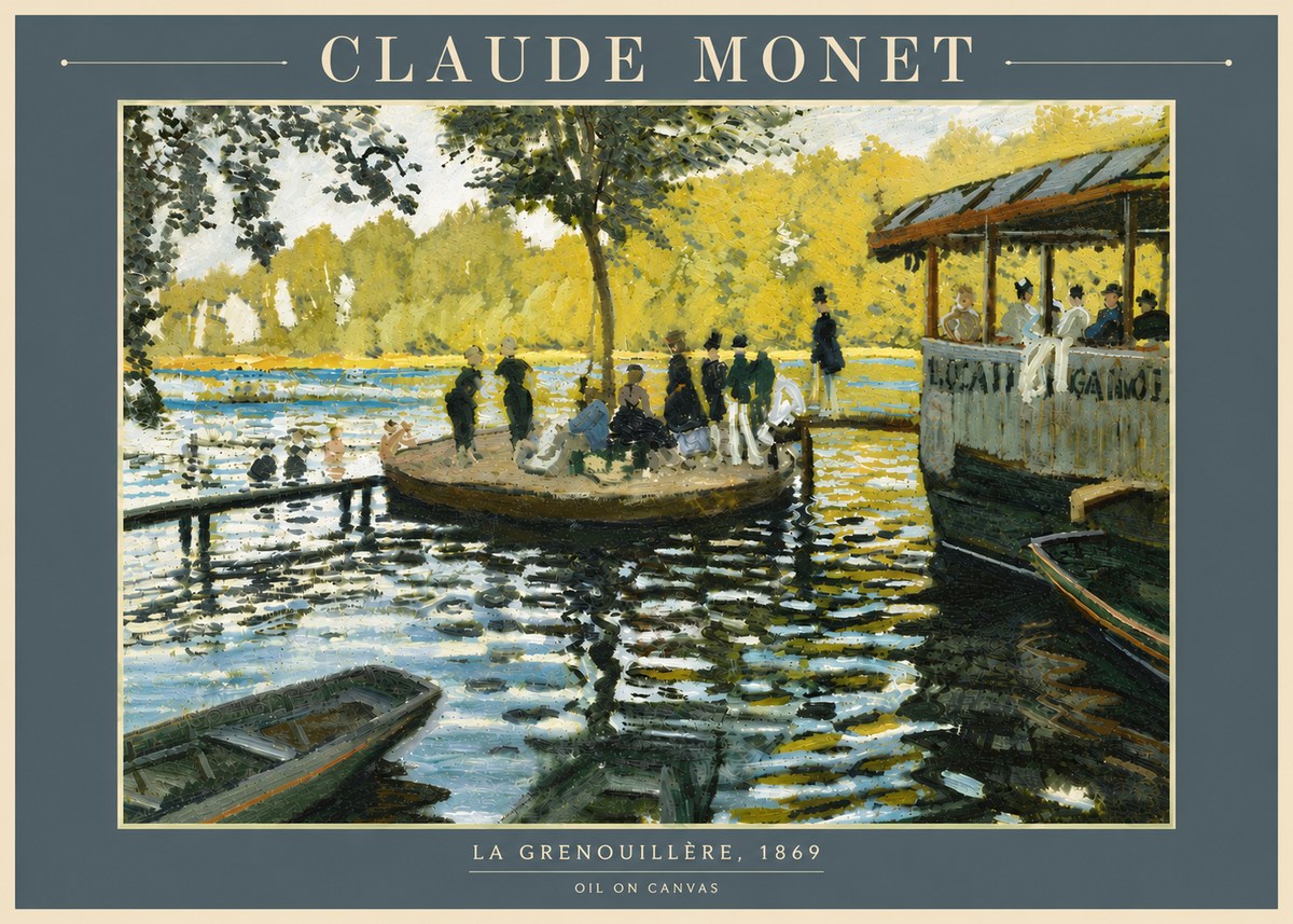 Monet La Grenouillère, 1869 No6 - Juliste
