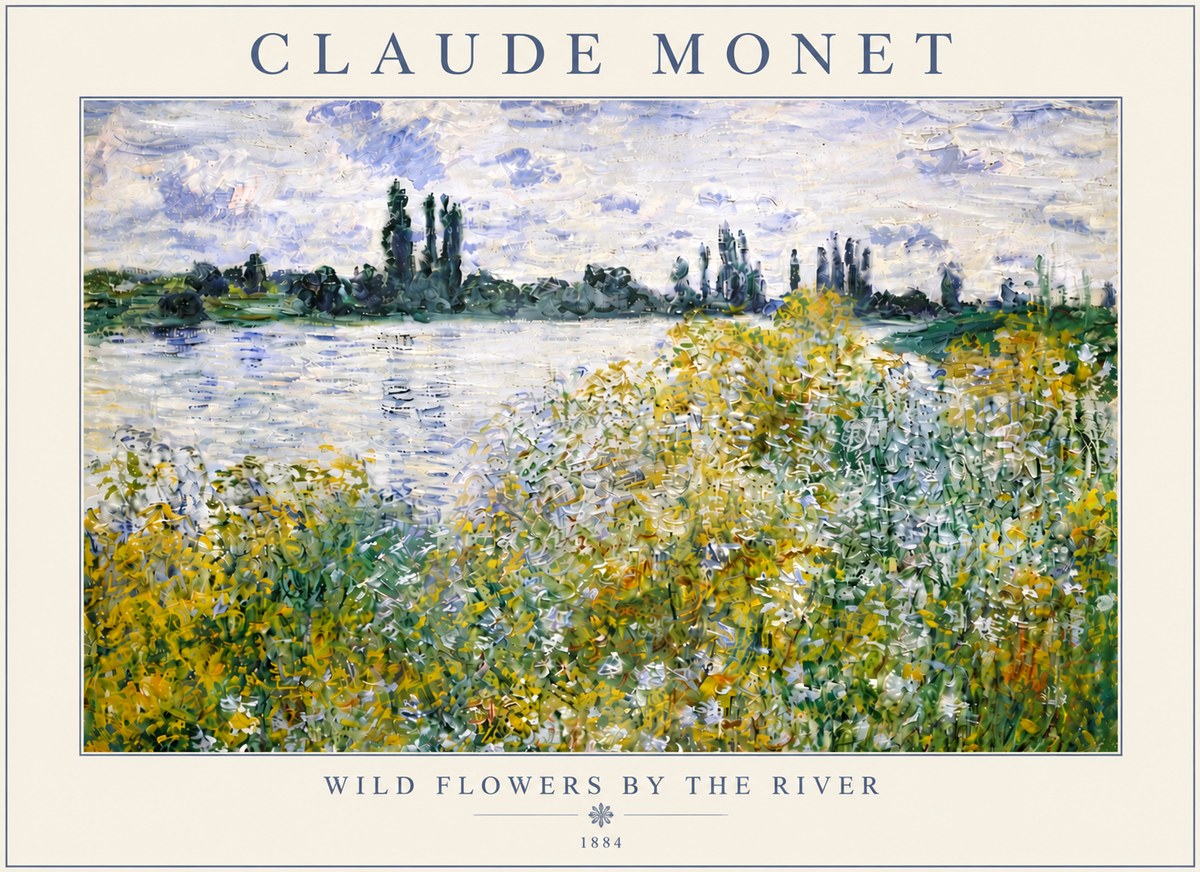 Monet Wild Flowers by the River No5 - Juliste