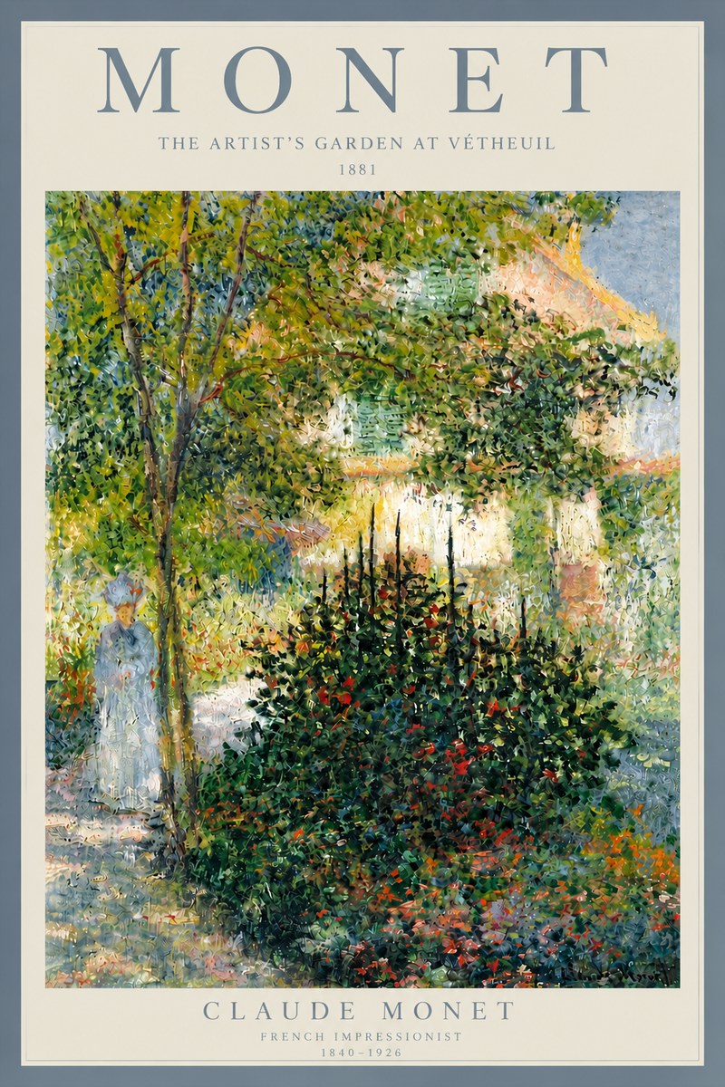 Monet The Artist's Garden at Vétheuil II No4 - Juliste