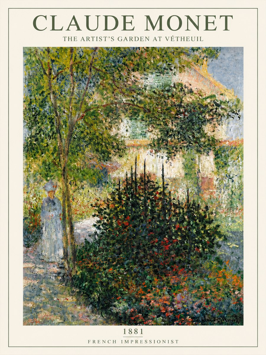 Monet The Artist's Garden at Vétheuil II No6 - Juliste