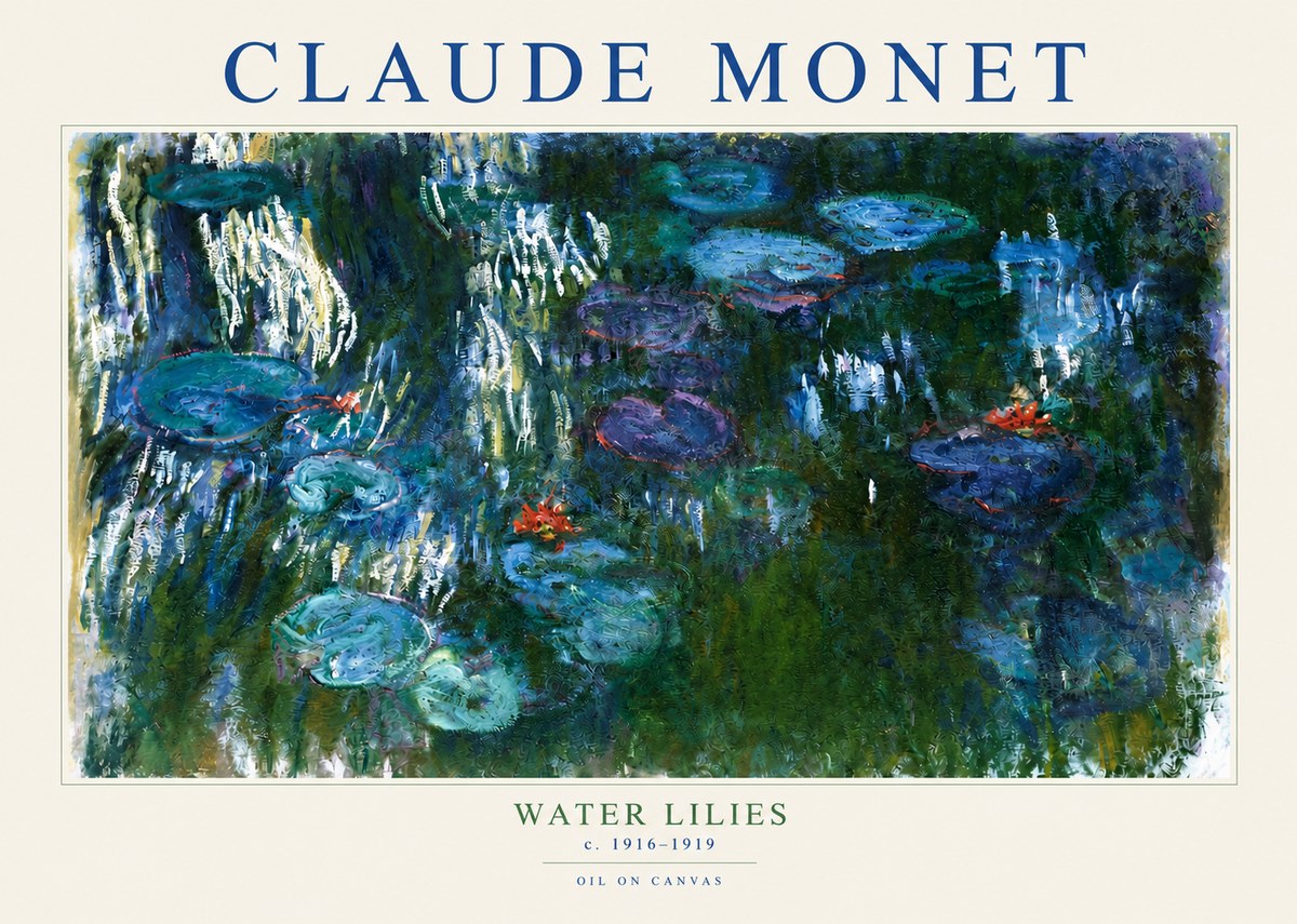 Monet Water Lilies IV No3 - Juliste