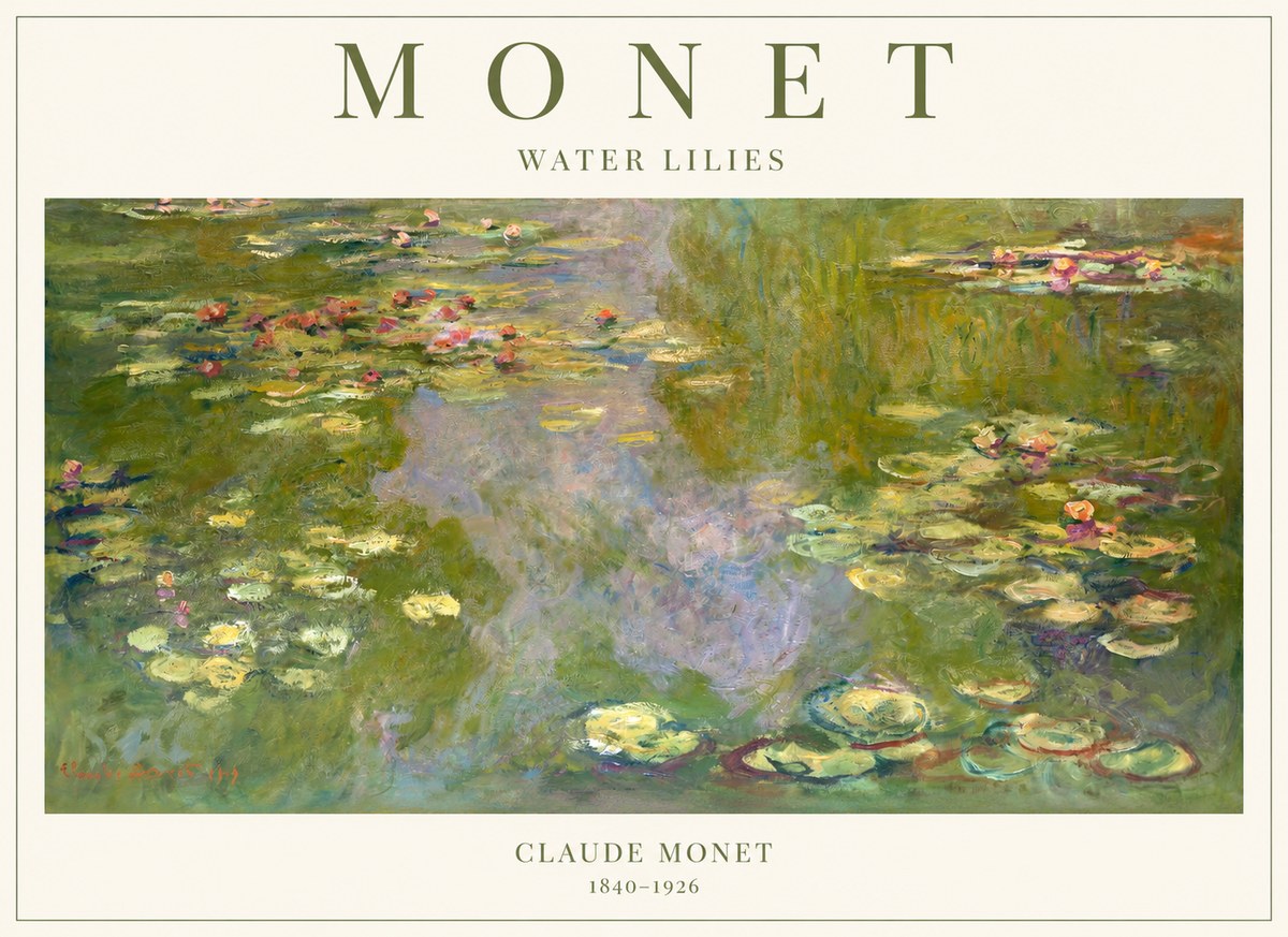 Monet Water Lilies V No1 - Juliste