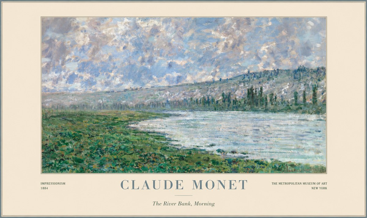 Monet The River Bank, Morning No1 - Juliste