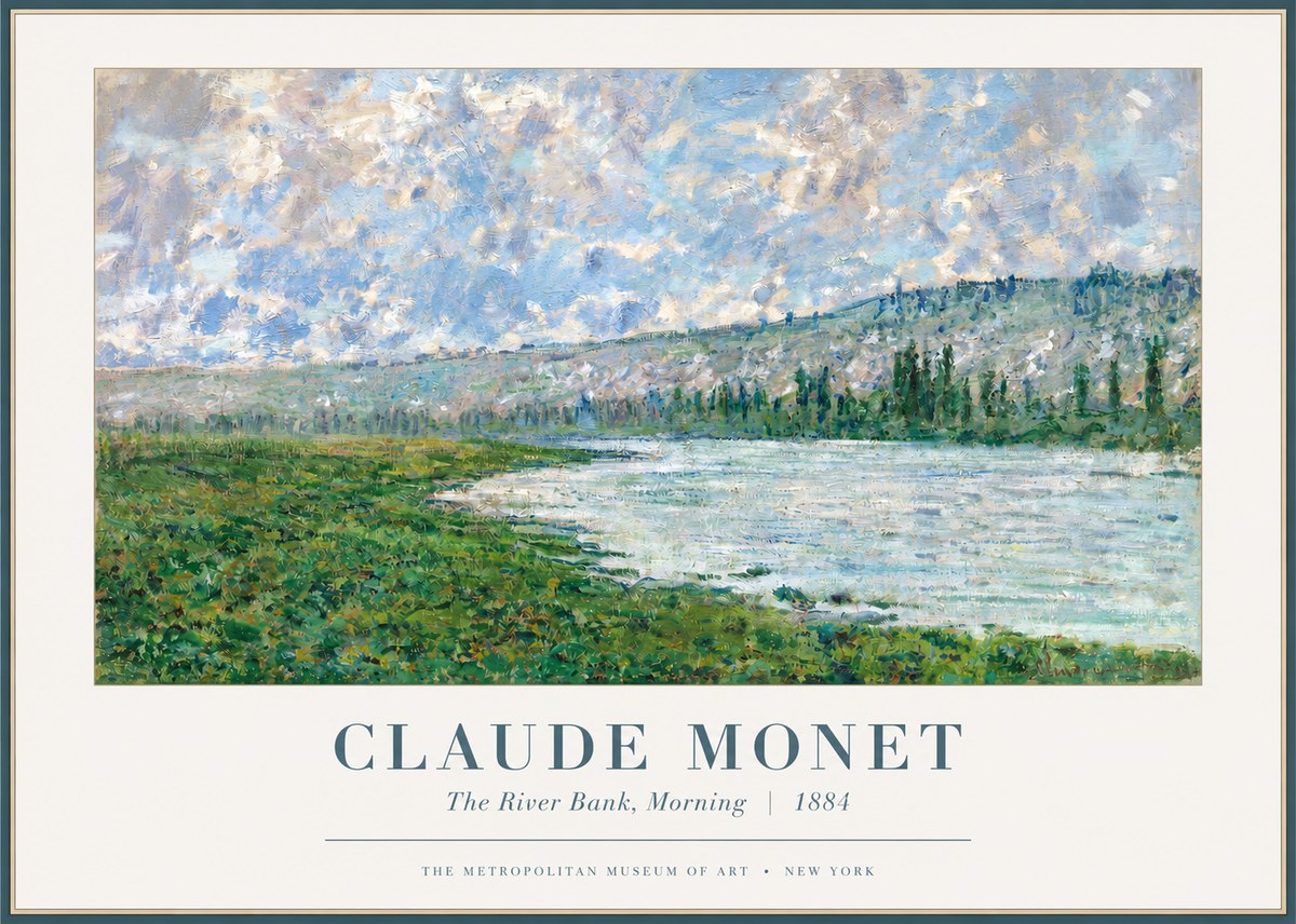 Monet The River Bank, Morning No2 - Juliste