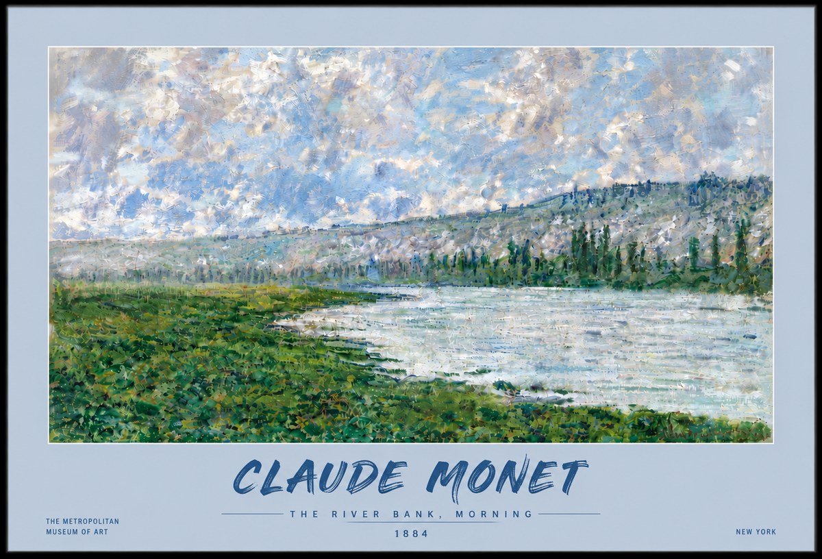 Monet The River Bank, Morning No5 - Juliste