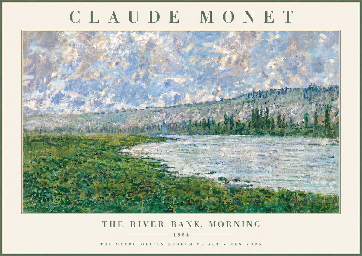 Monet The River Bank, Morning No6 - Juliste