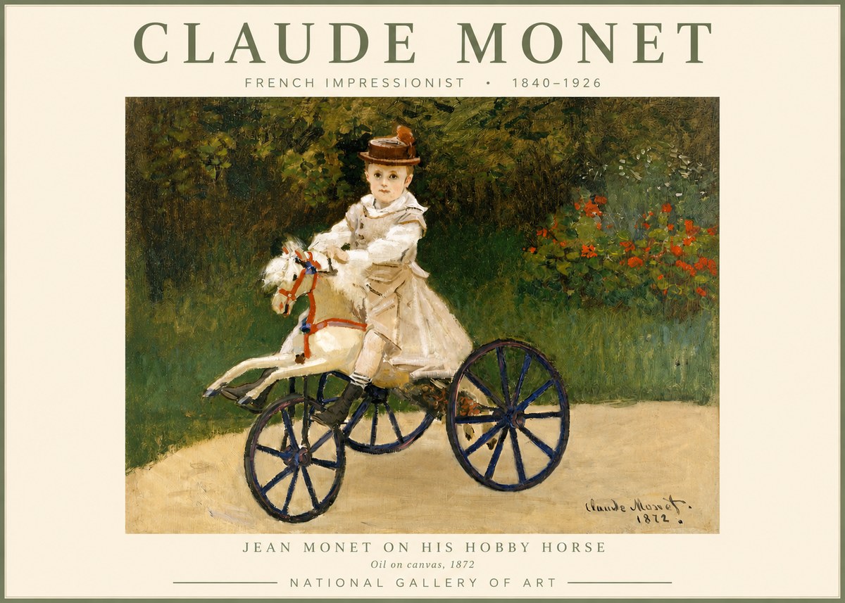 Monet Jean Monet on His Hobby Horse No2 - Juliste