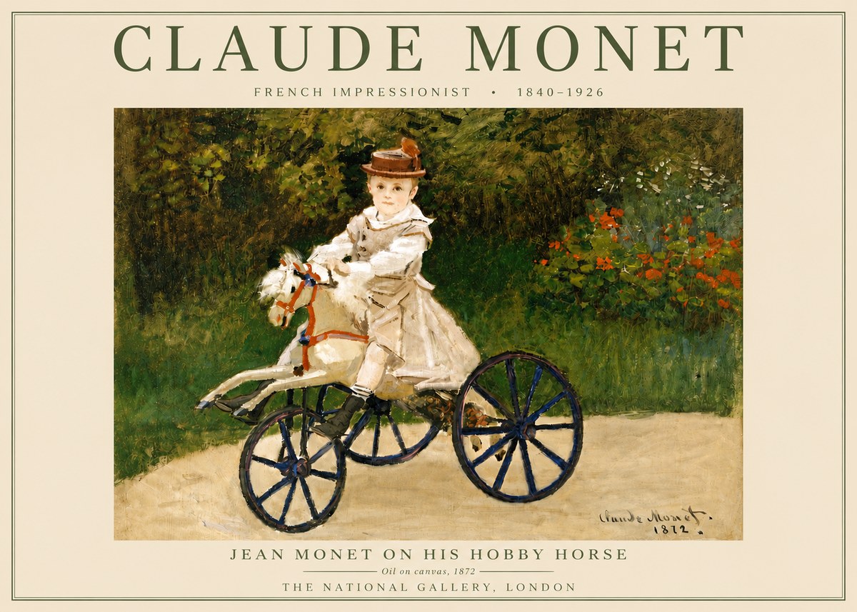 Monet Jean Monet on His Hobby Horse No4 - Juliste