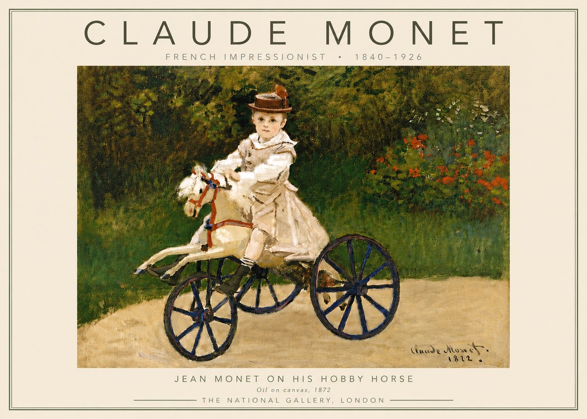 Monet Jean Monet on His Hobby Horse No6 - Juliste