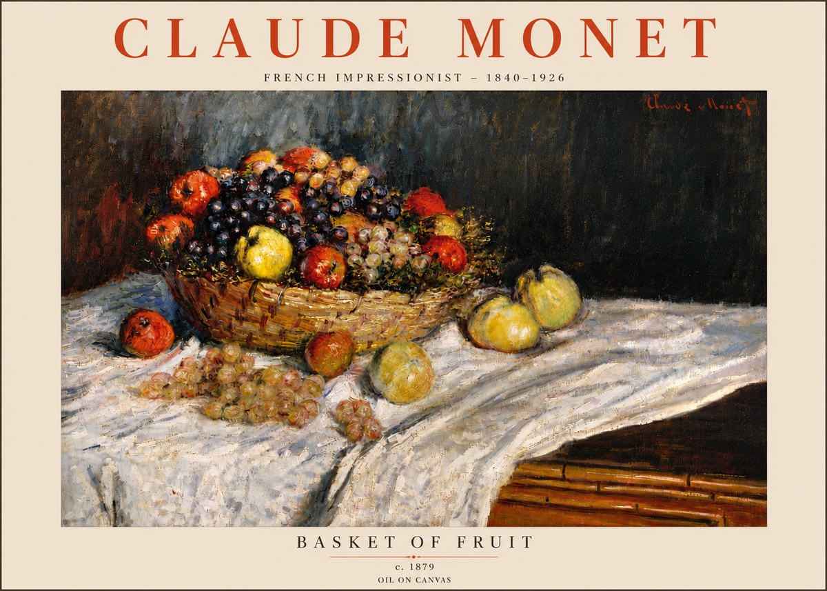 Monet Basket of Fruit No5 - Juliste