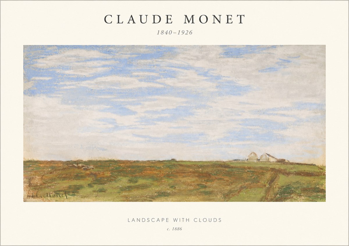 Monet Landscape with Clouds No1 - Juliste