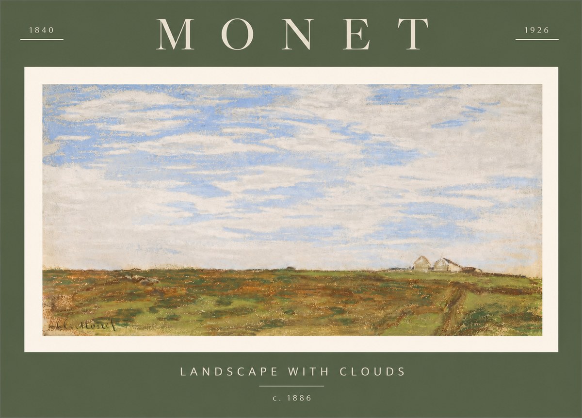 Monet Landscape with Clouds No2 - Juliste