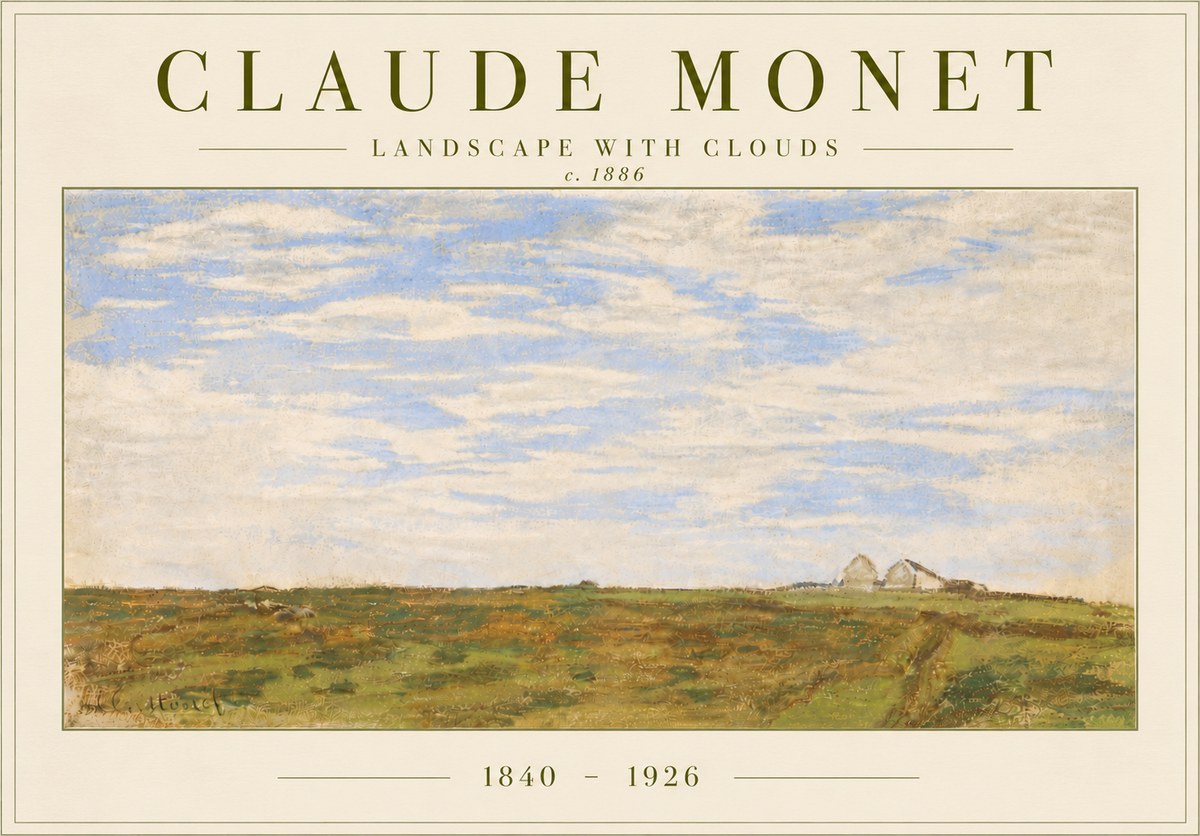 Monet Landscape with Clouds No6 - Juliste