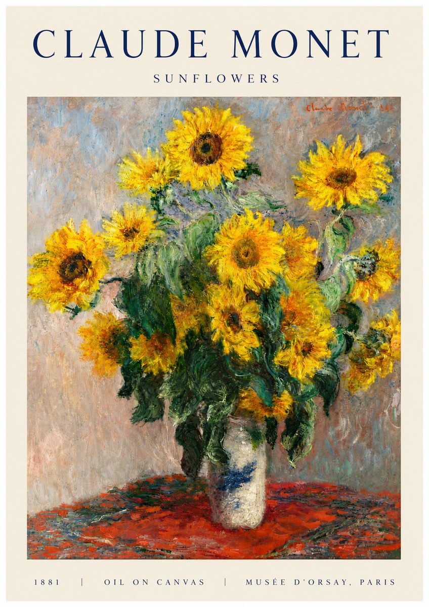 Monet Sunflowers No3 - Juliste