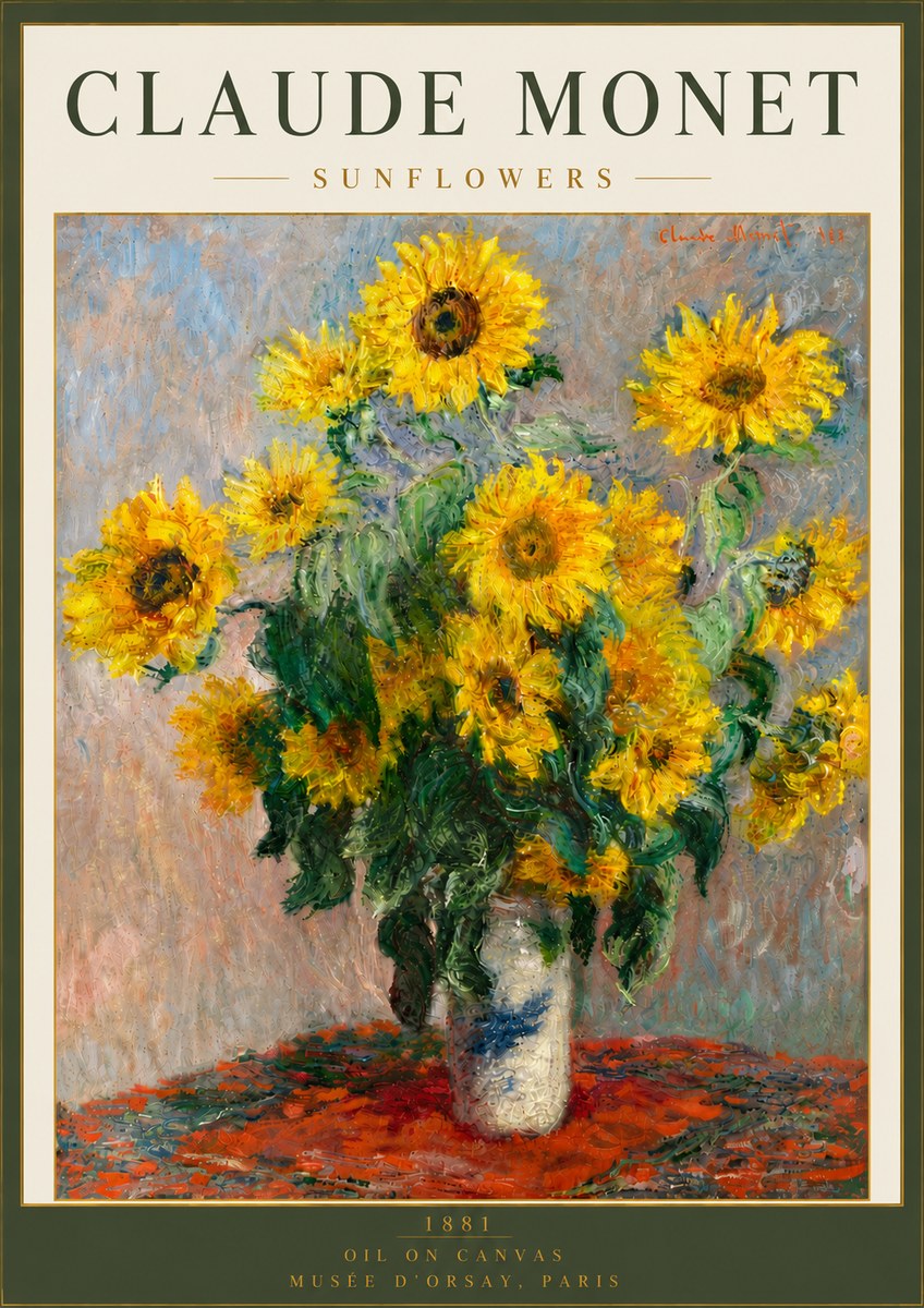 Monet Sunflowers No6 - Juliste