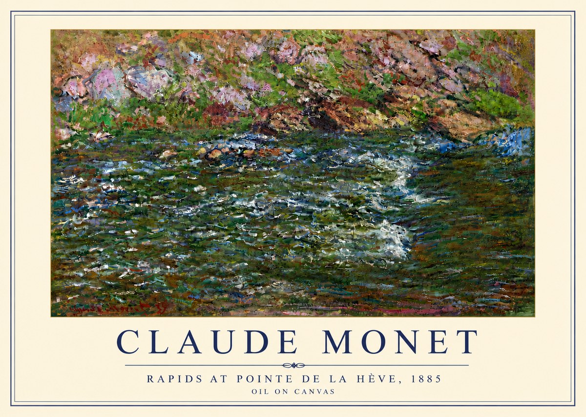 Monet Rapids at Pointe De La Hève, 1885 No5 - Juliste