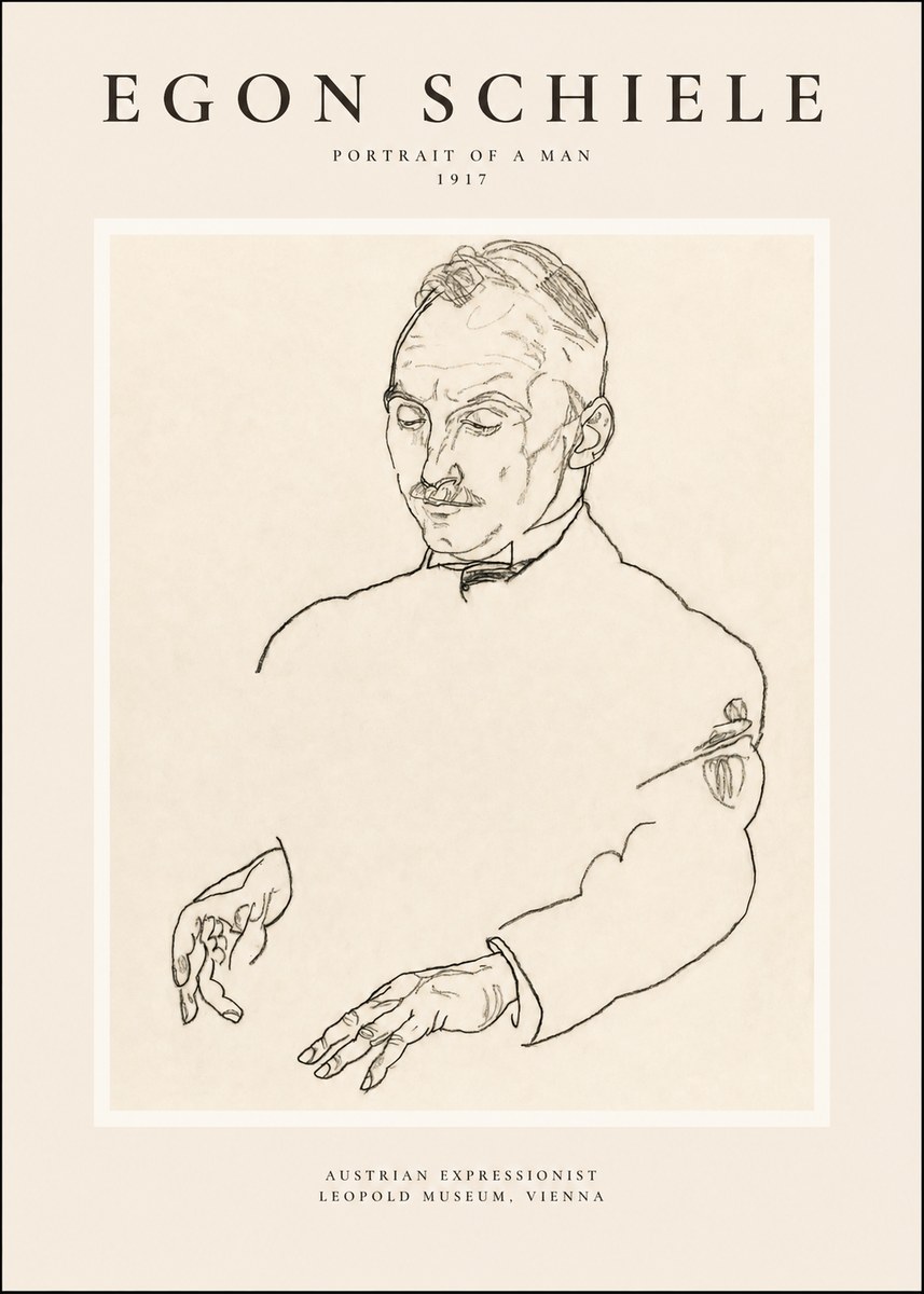 Schiele Portrait of a Man No1 - Juliste