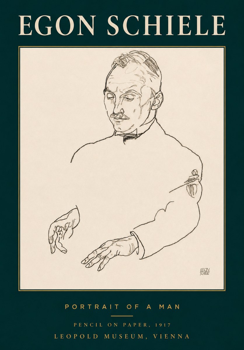 Schiele Portrait of a Man No3 - Juliste