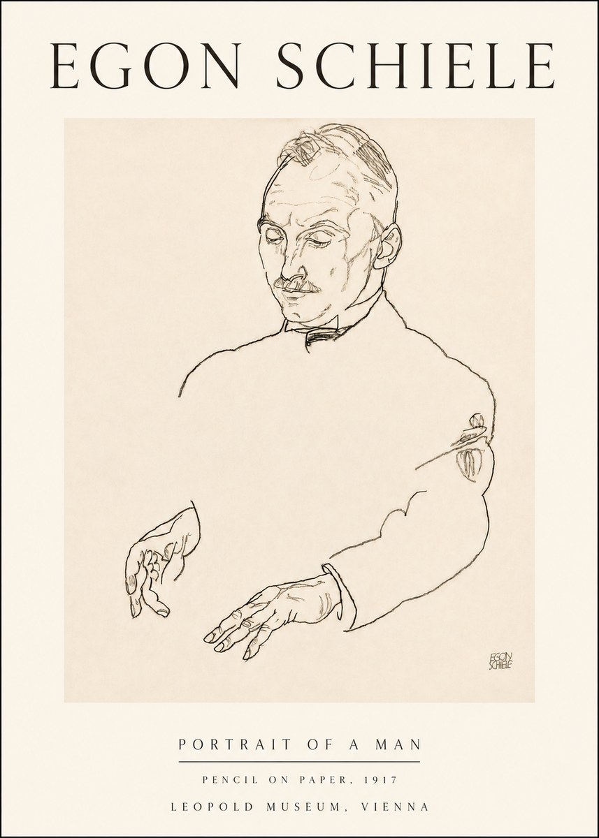 Schiele Portrait of a Man No4 - Juliste
