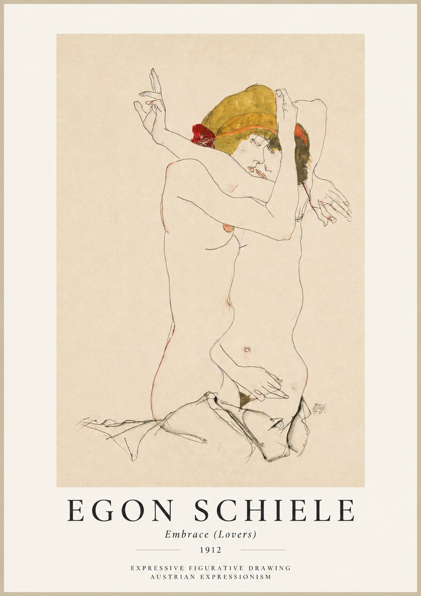 Schiele Embrace (Lovers) No1 - Juliste