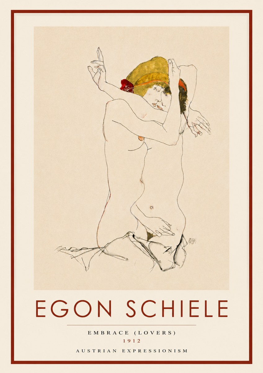 Schiele Embrace (Lovers) No3 - Juliste