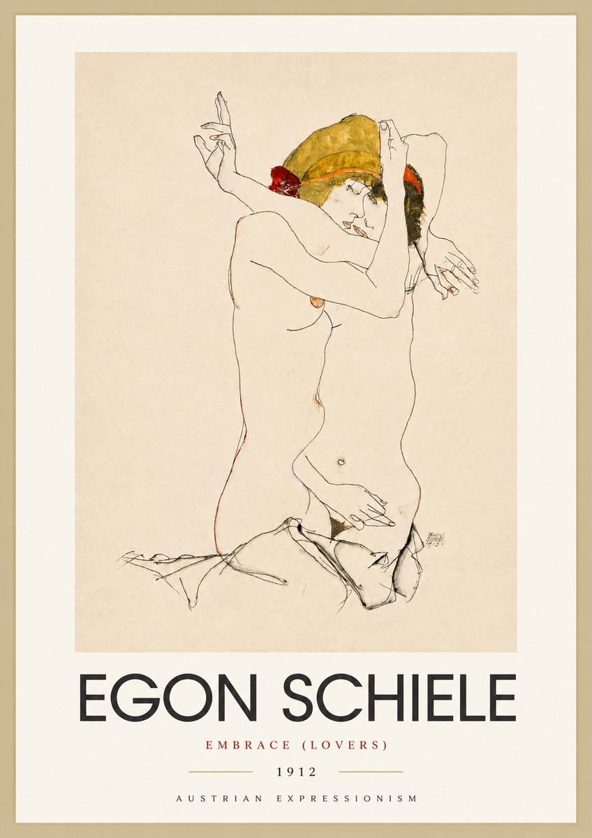 Schiele Embrace (Lovers) No4 - Juliste