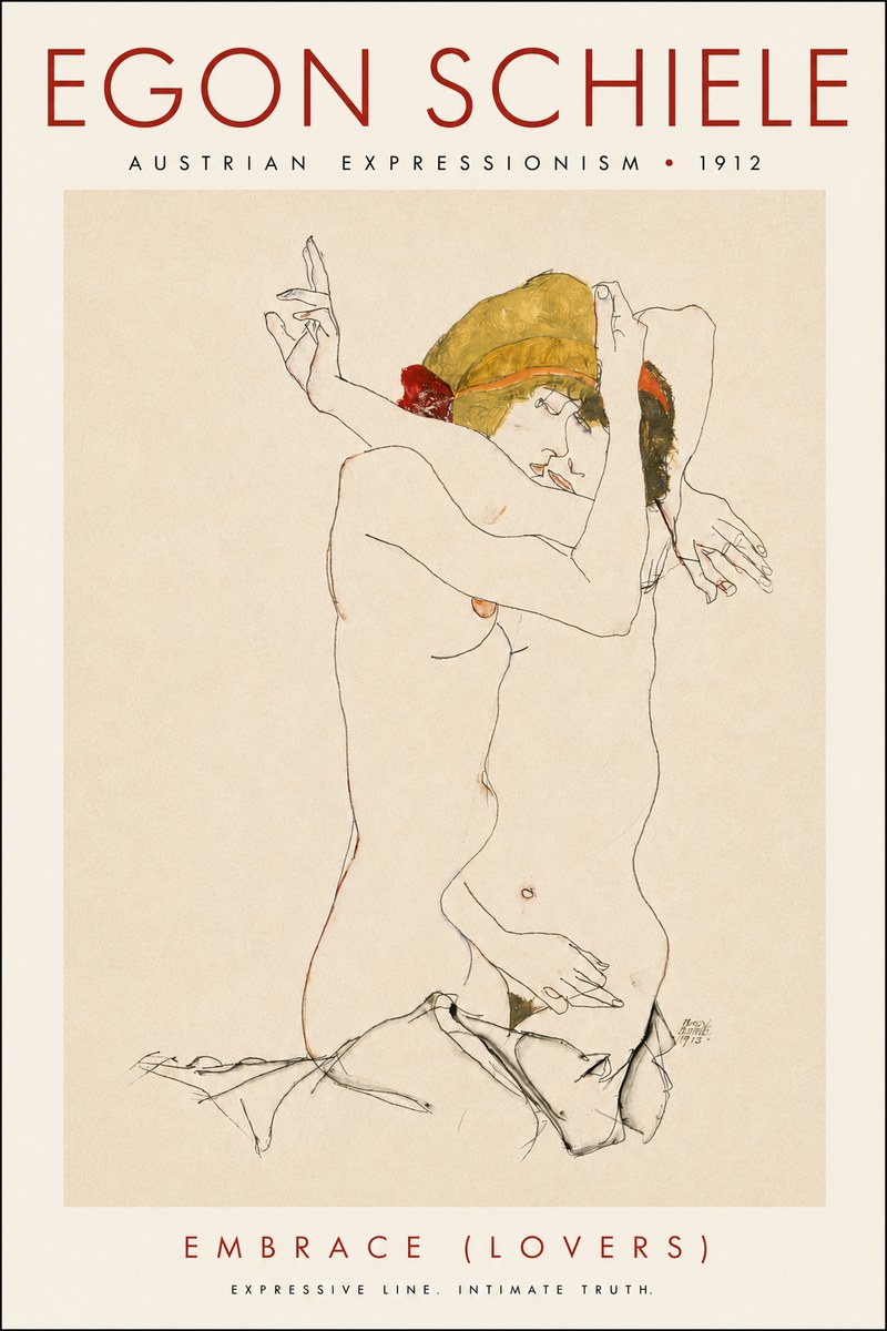 Schiele Embrace (Lovers) No5 - Juliste