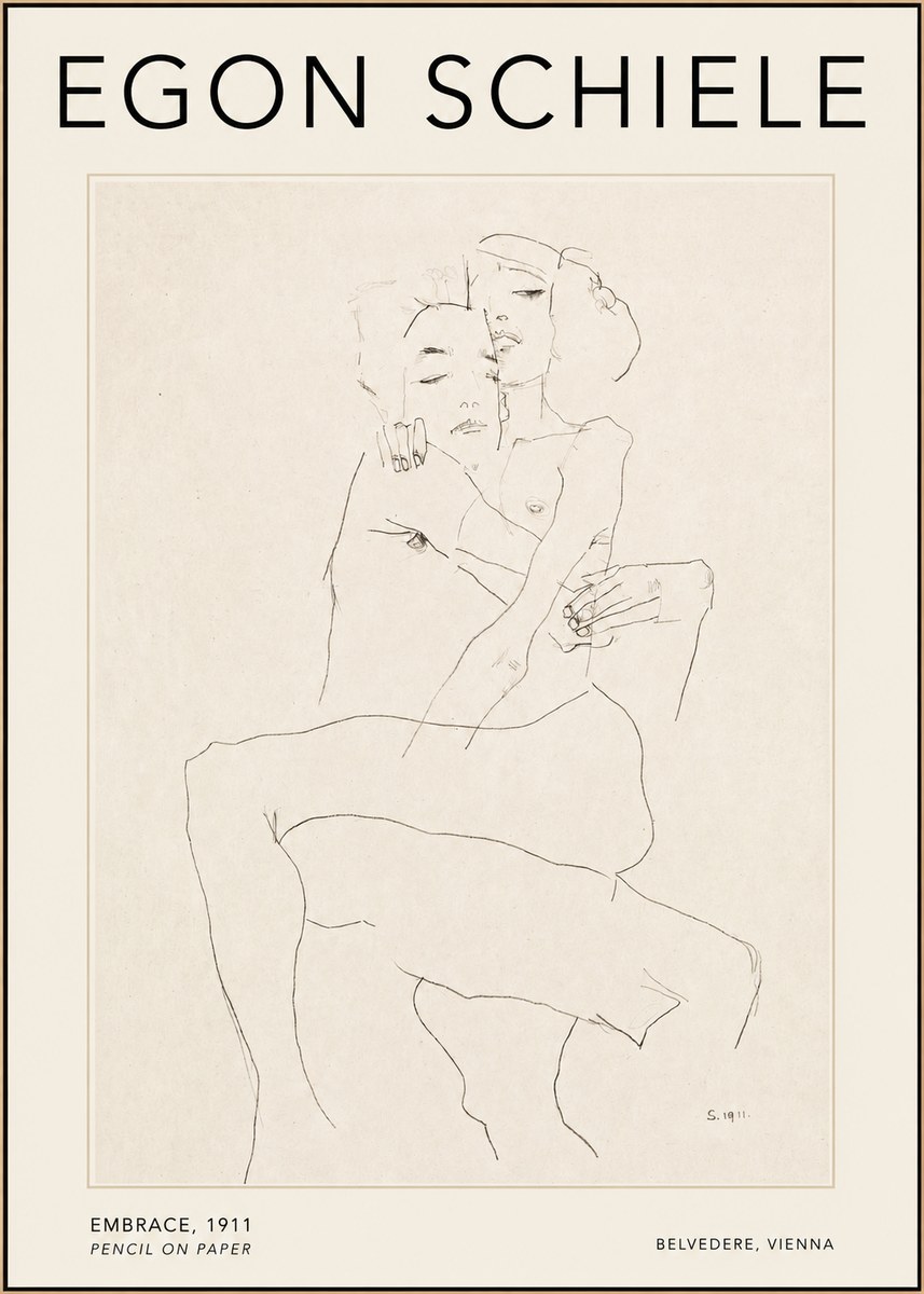 Schiele Embrace, 1911 No2 - Juliste