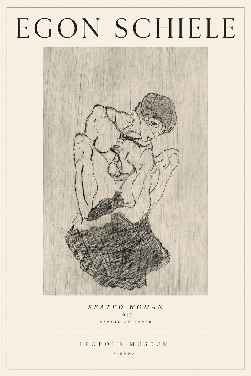 Schiele Seated Woman No1 - Juliste