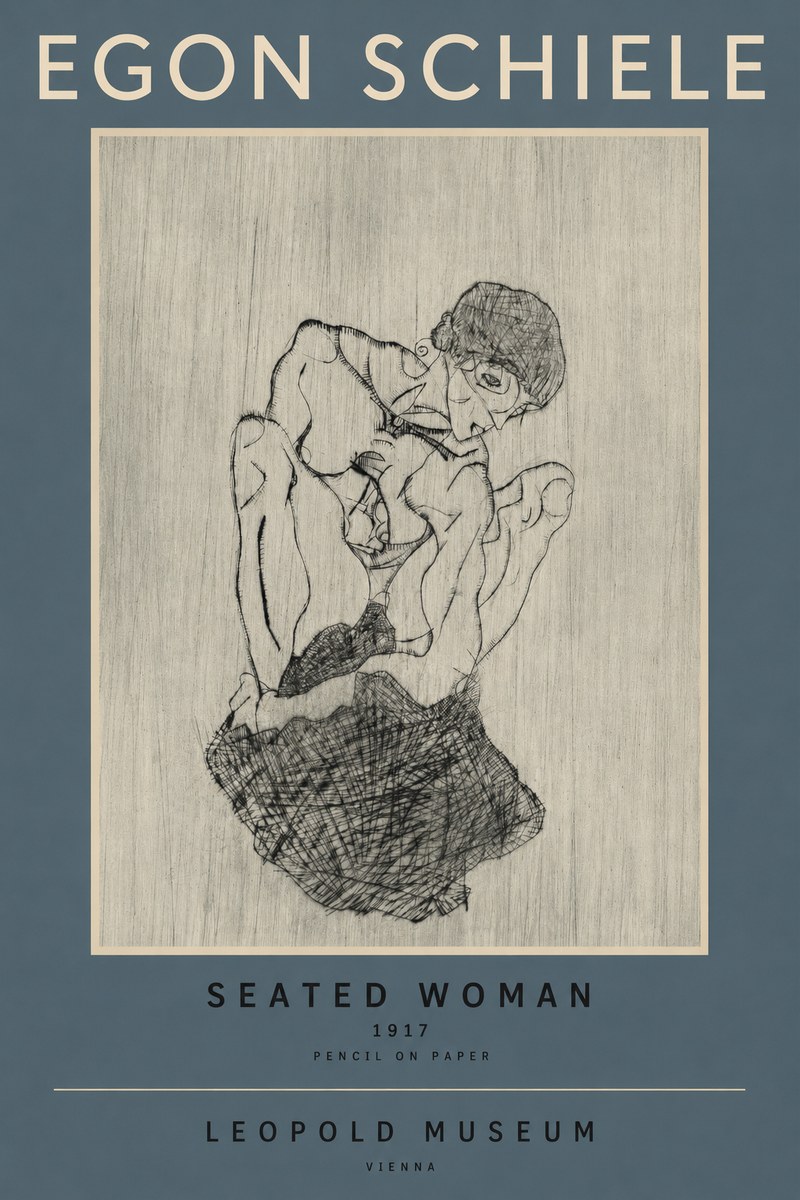Schiele Seated Woman No2 - Juliste