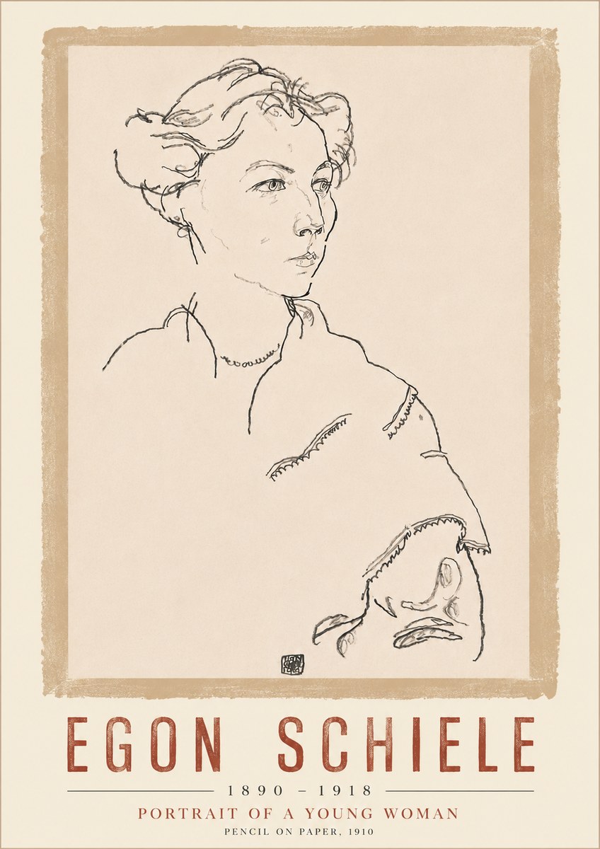 Schiele Portrait of a Young Woman No6 - Juliste