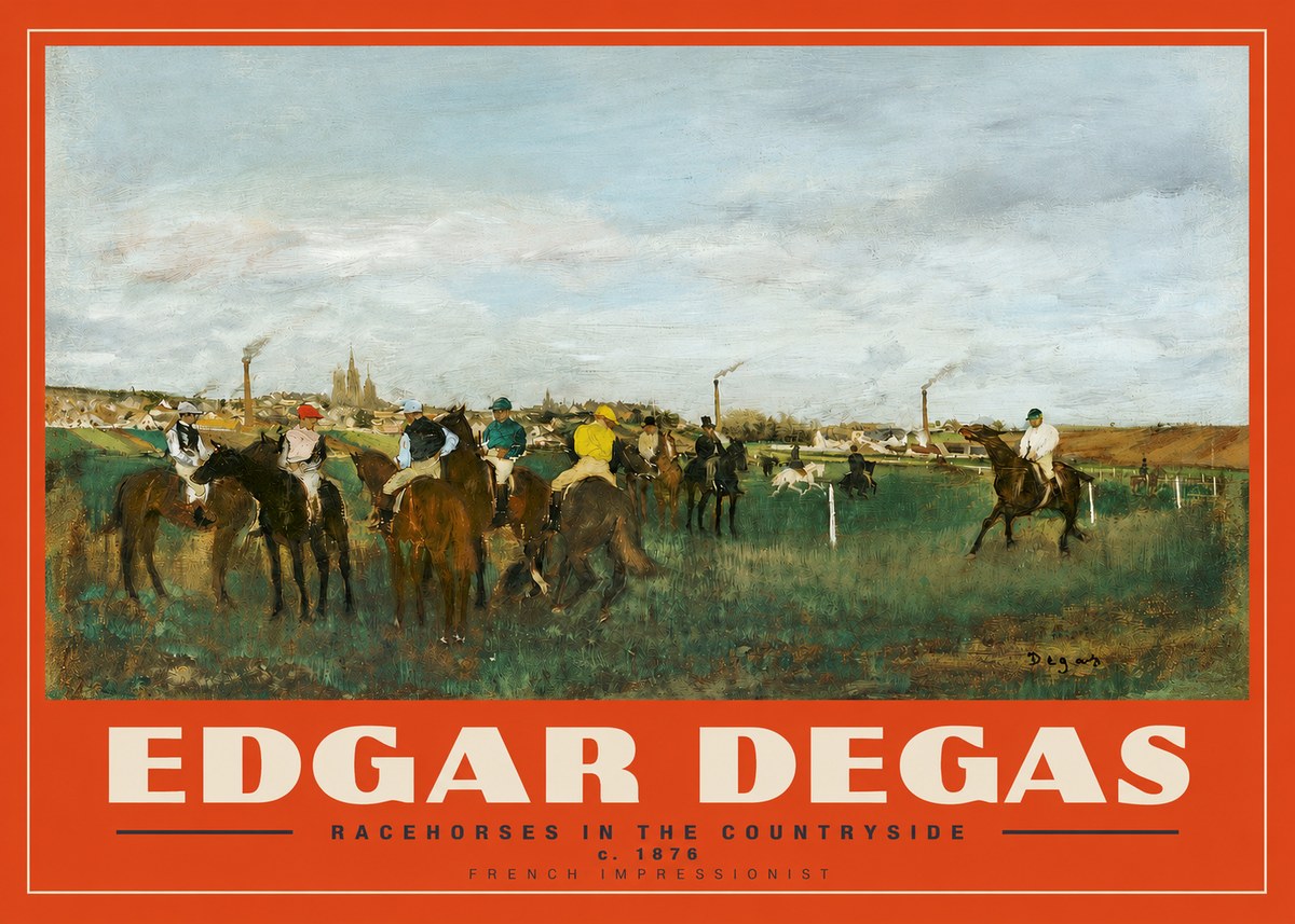 Edgar Degas Racehorses in the Countryside No3 - Juliste