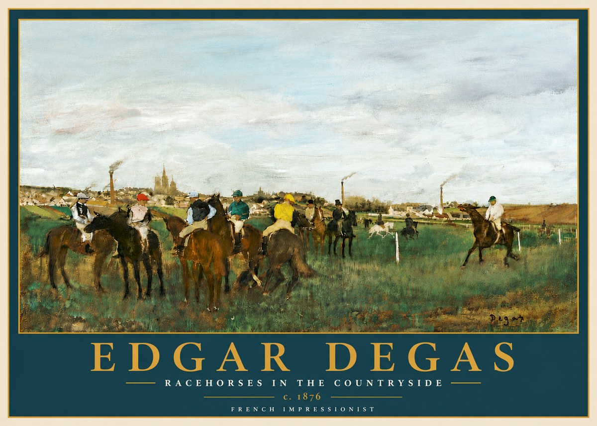 Edgar Degas Racehorses in the Countryside No6 - Juliste