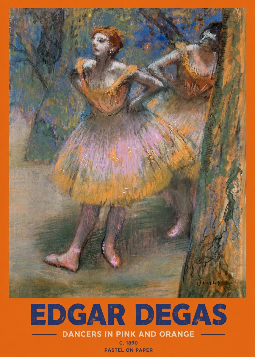 Edgar Degas Dancers in Pink and Orange No2 - Juliste