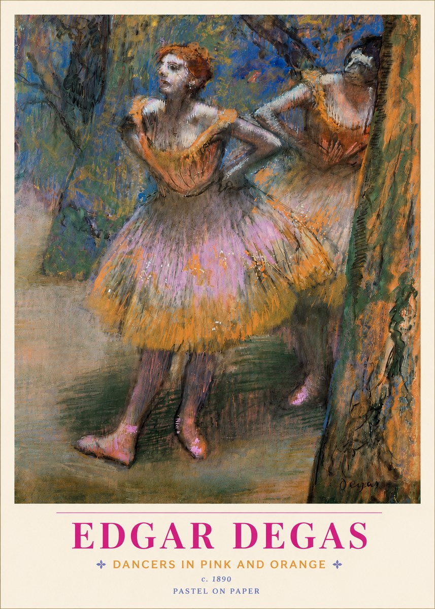 Edgar Degas Dancers in Pink and Orange No4 - Juliste