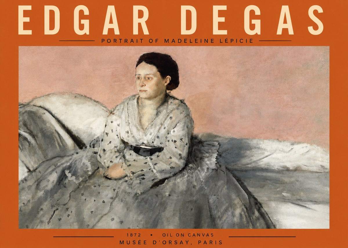 Edgar Degas Portrait of Madeleine Lépicie No5 - Juliste