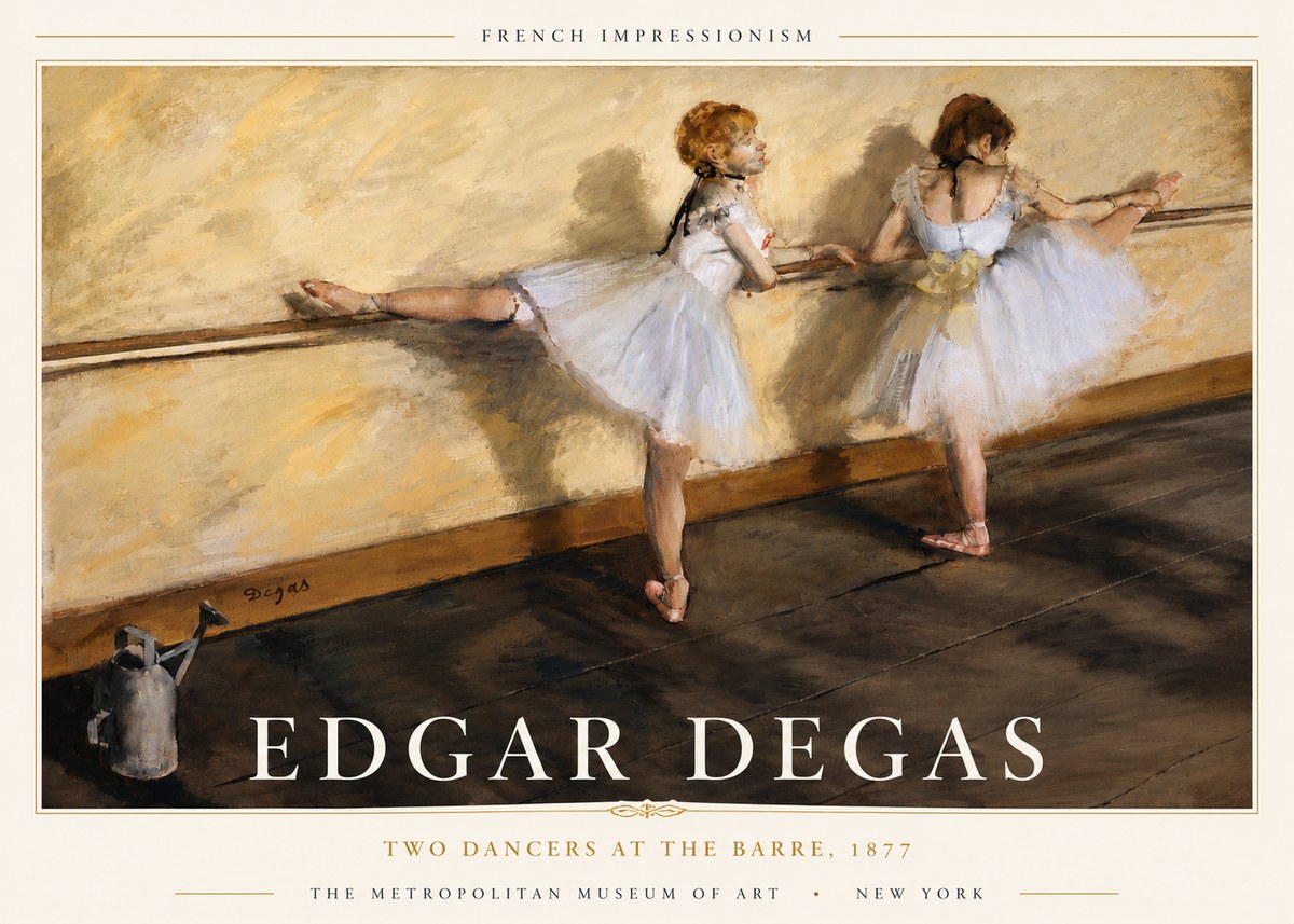 Edgar Degas Two Dancers at the Barre, 1877 No4 - Juliste