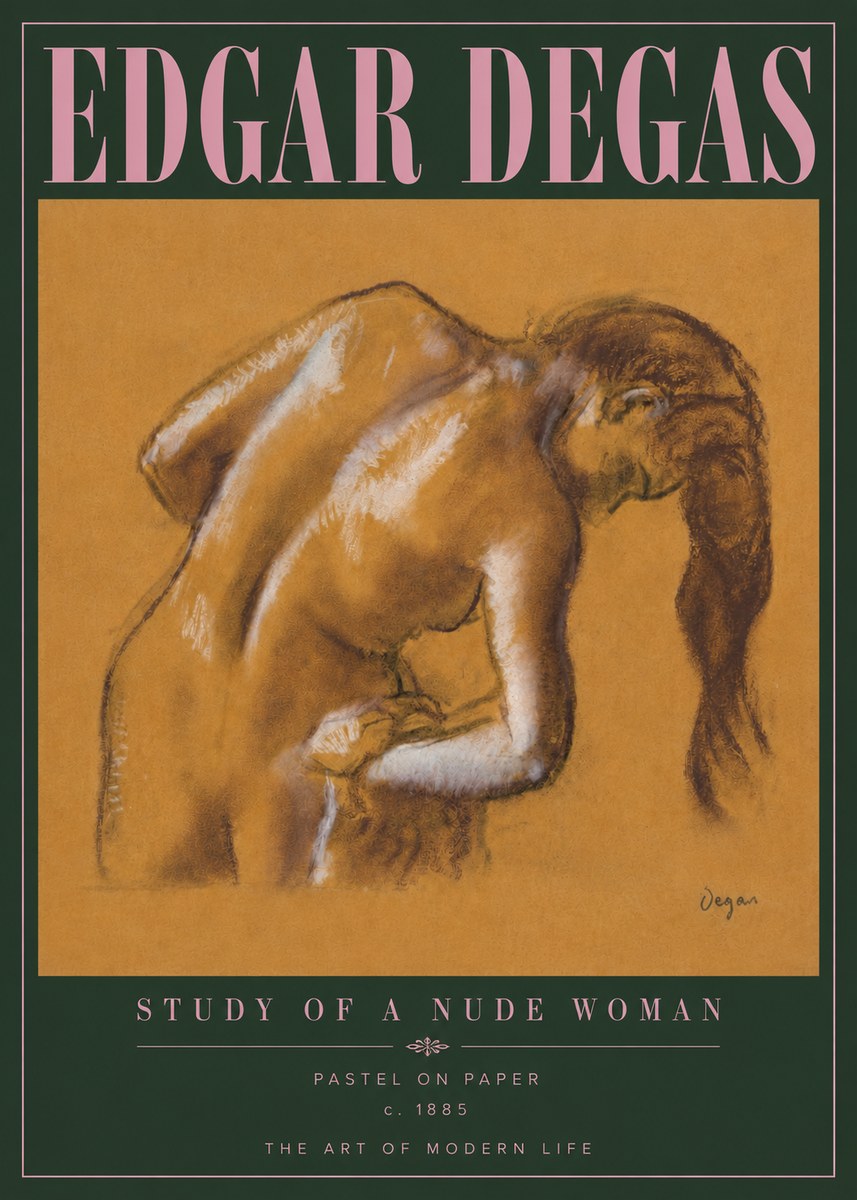 Edgar Degas Study of a Nude Woman I No6 - Juliste