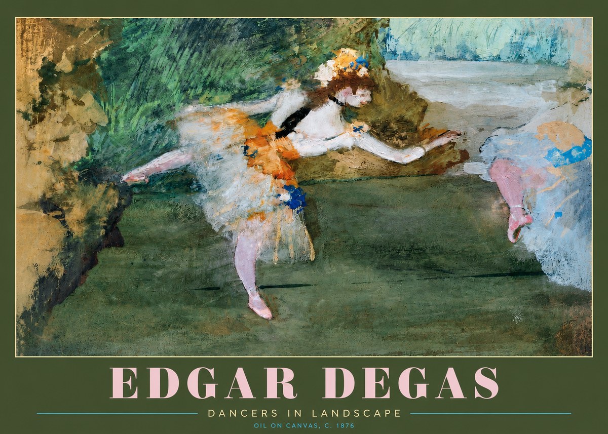 Edgar Degas Dancers in Landscape I No2 - Juliste
