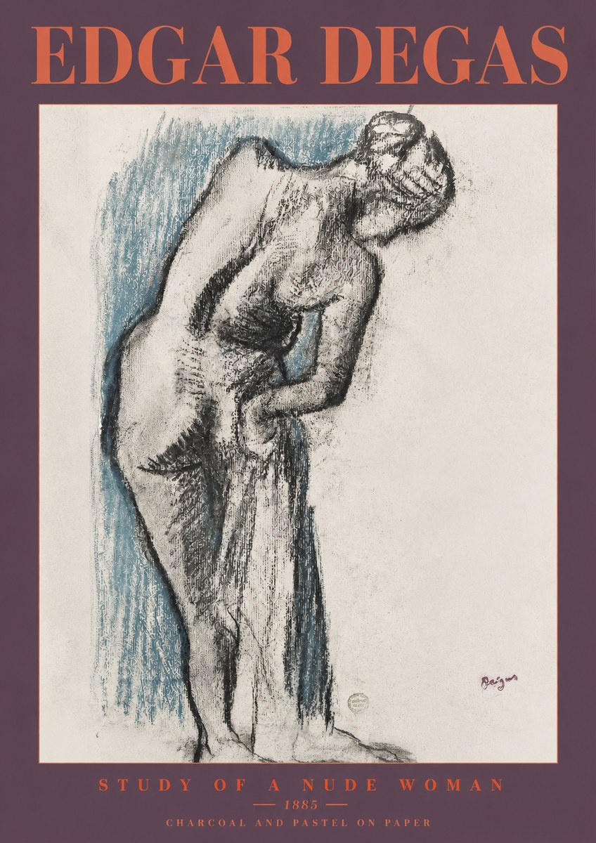 Edgar Degas Study of a Nude Woman II No2 - Juliste
