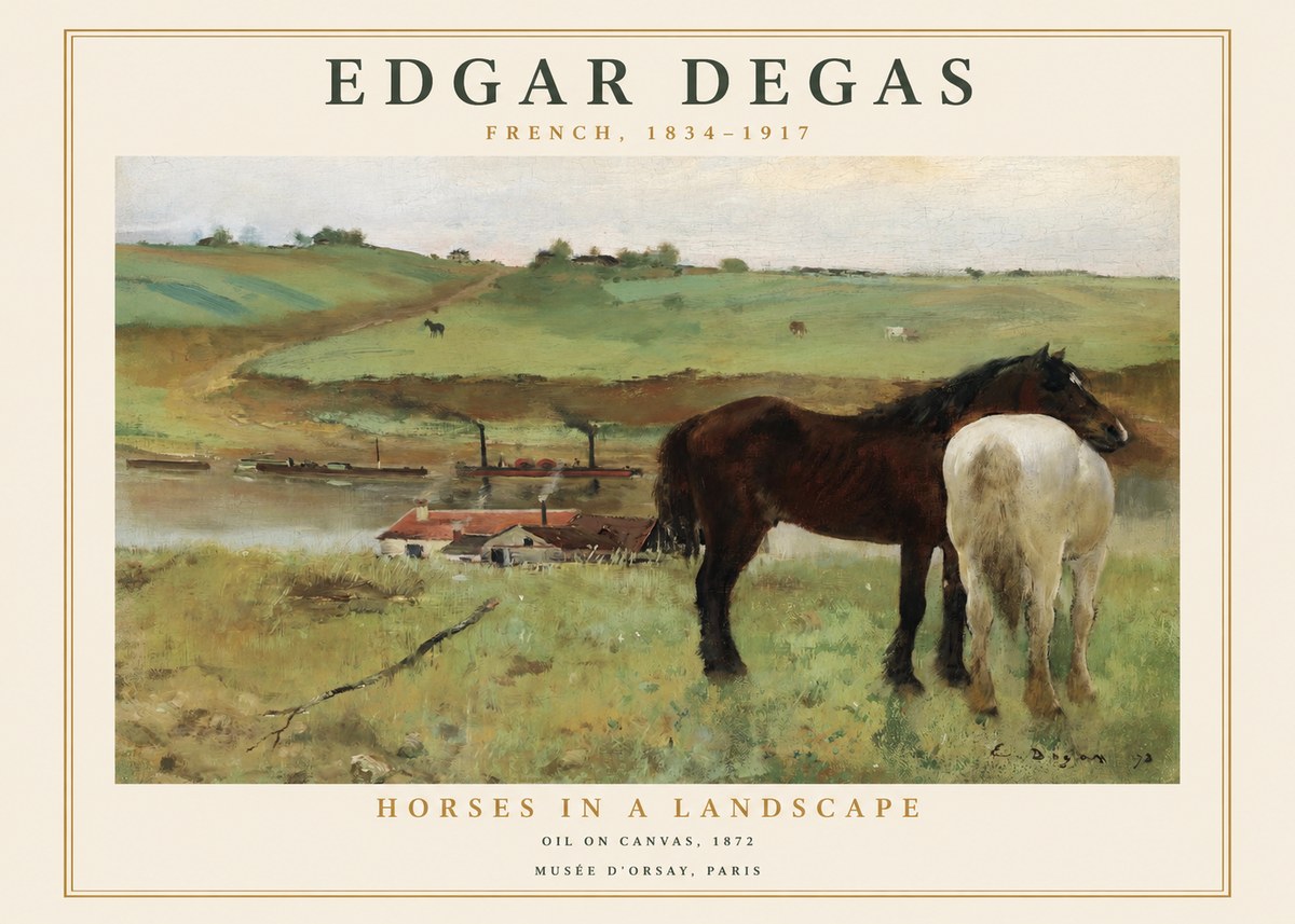 Edgar Degas Horses in a Landscape No1 - Juliste