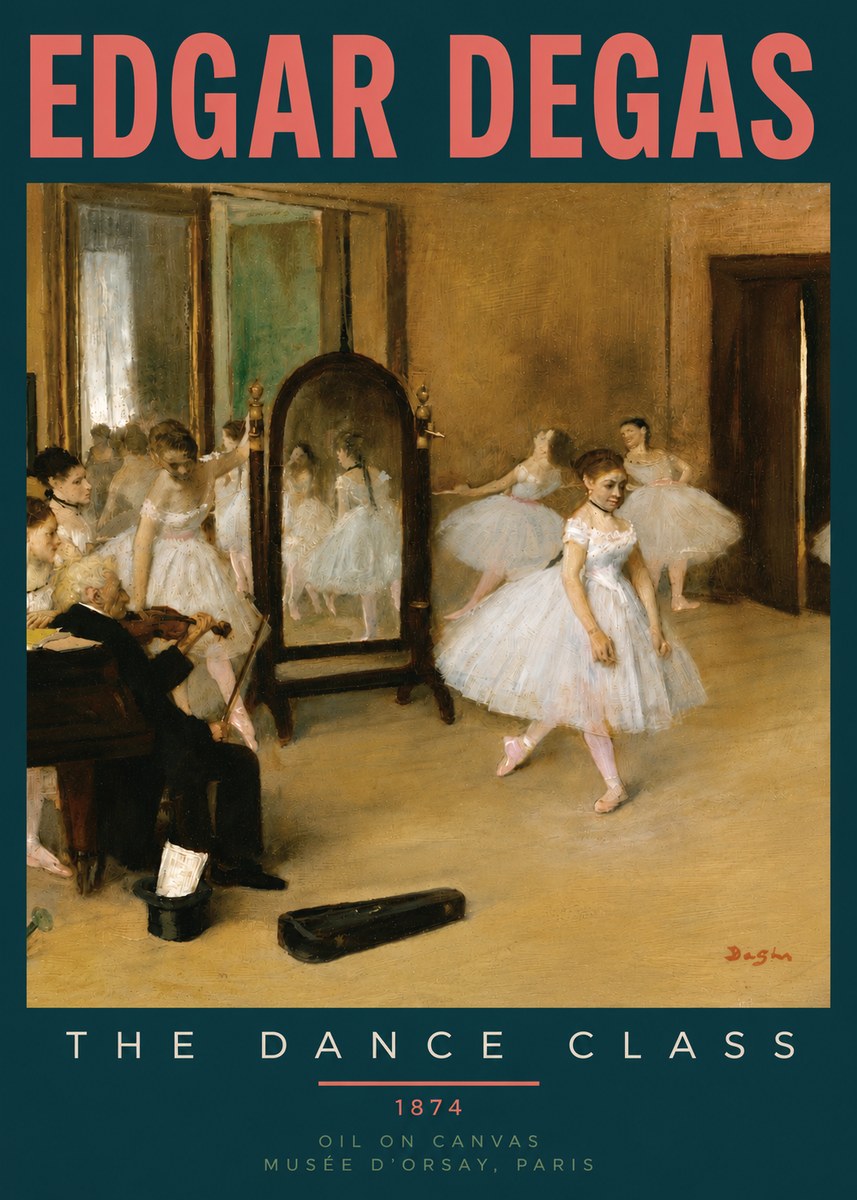 Edgar Degas The Dance Class II No4 - Juliste