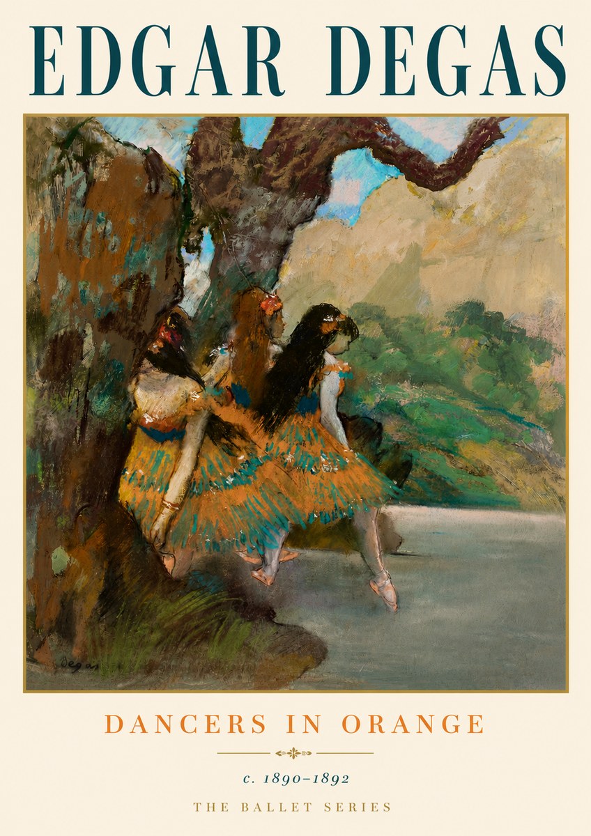 Edgar Degas Dancers in Orange No6 - Juliste