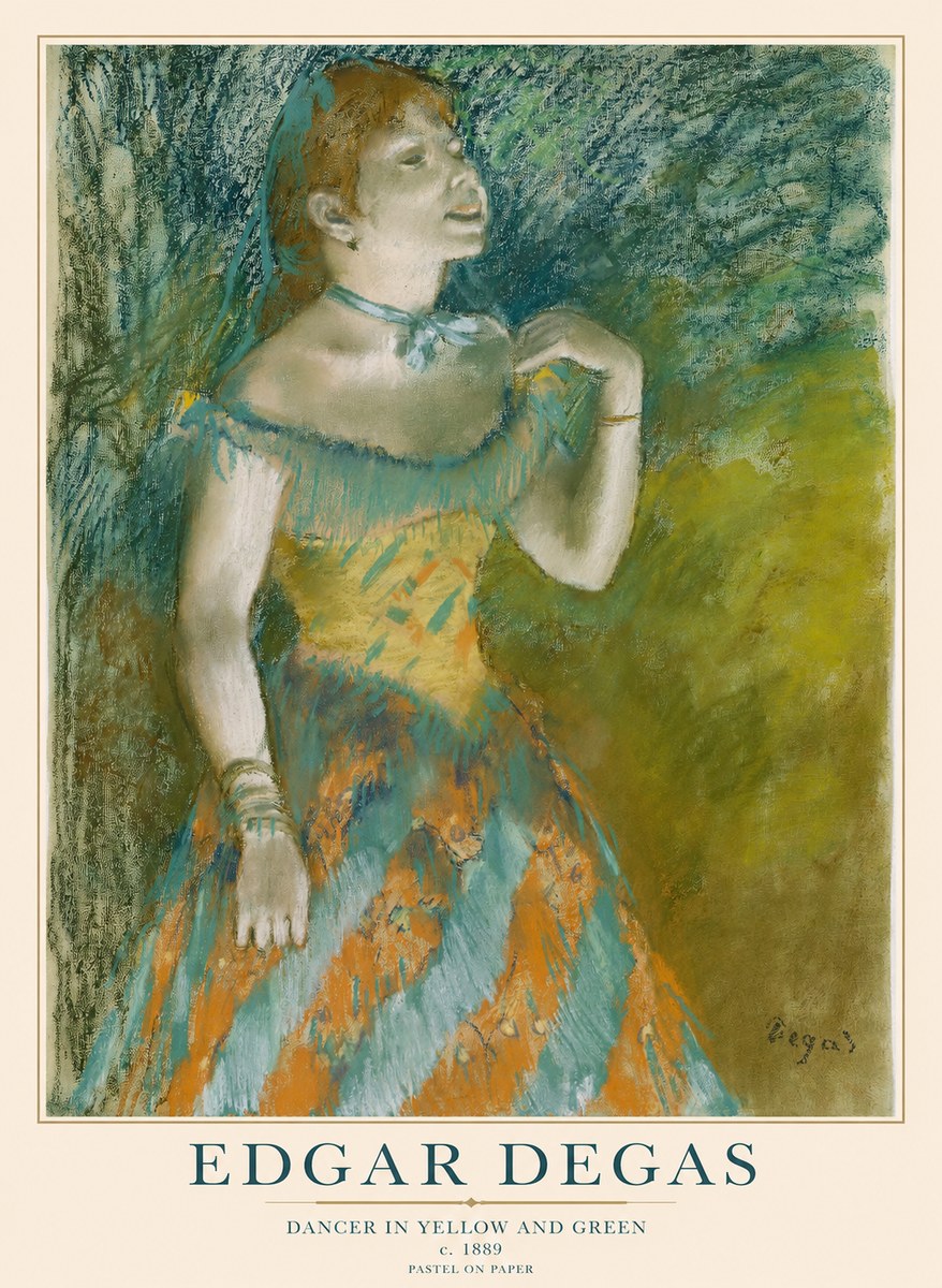 Edgar Degas Dancer in Yellow and Green No1 - Juliste