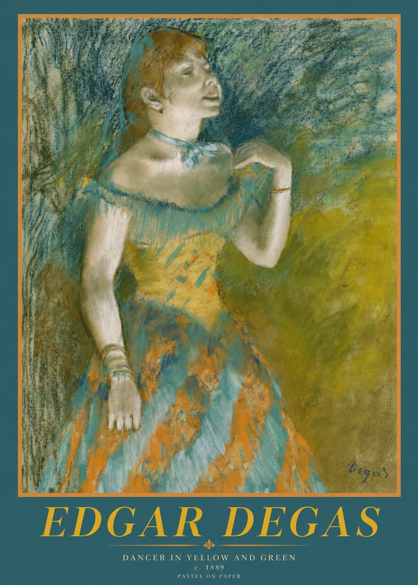 Edgar Degas Dancer in Yellow and Green No2 - Juliste