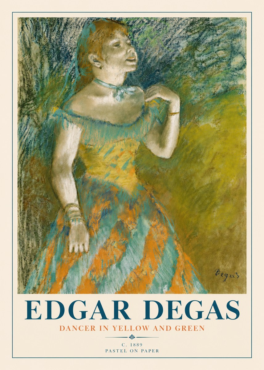 Edgar Degas Dancer in Yellow and Green No4 - Juliste