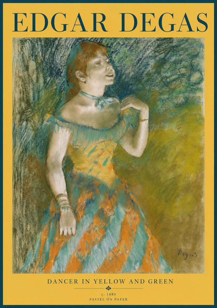 Edgar Degas Dancer in Yellow and Green No5 - Juliste
