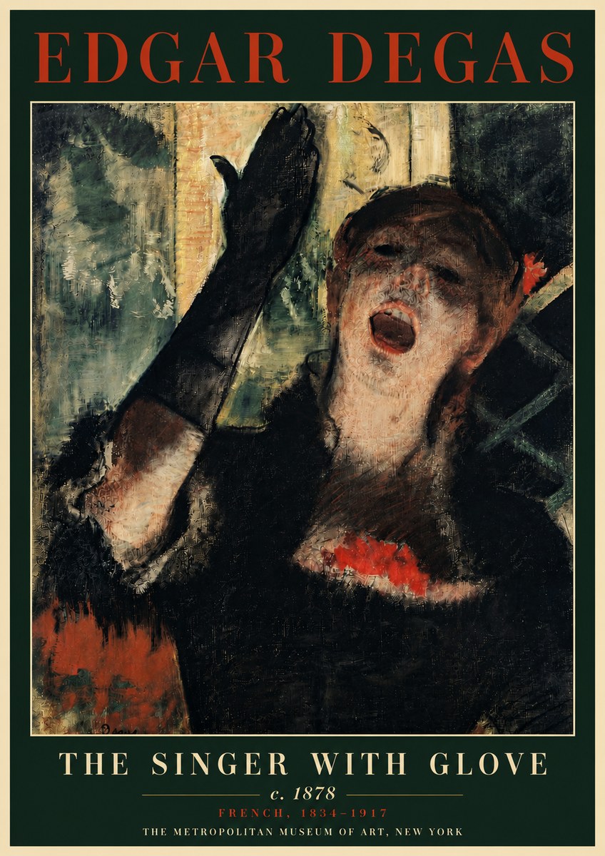 Edgar Degas The Singer with Glove No4 - Juliste