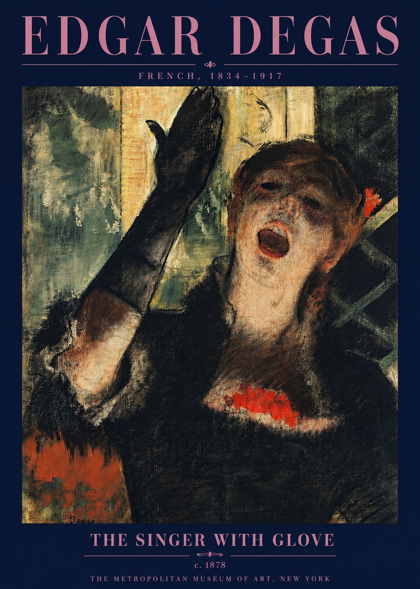 Edgar Degas The Singer with Glove No5 - Juliste